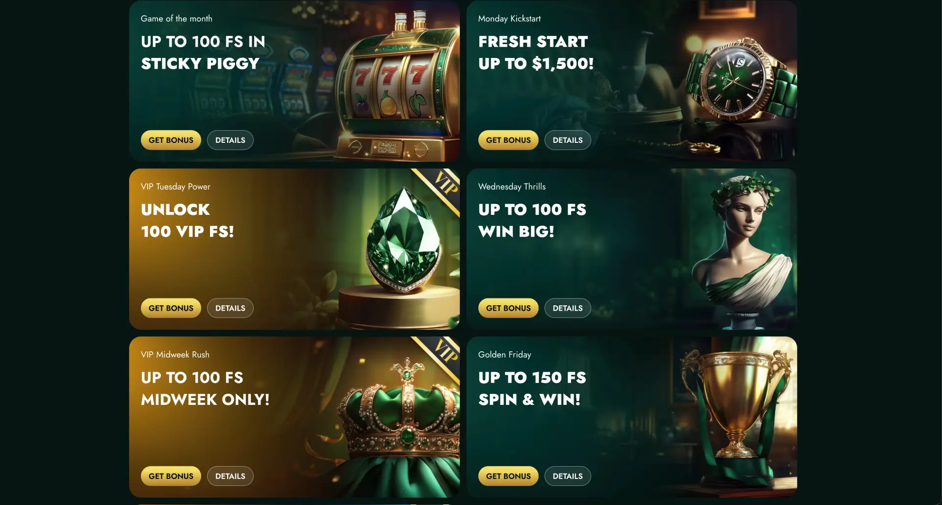 CrownGreen Casino screenshot - bonuses
