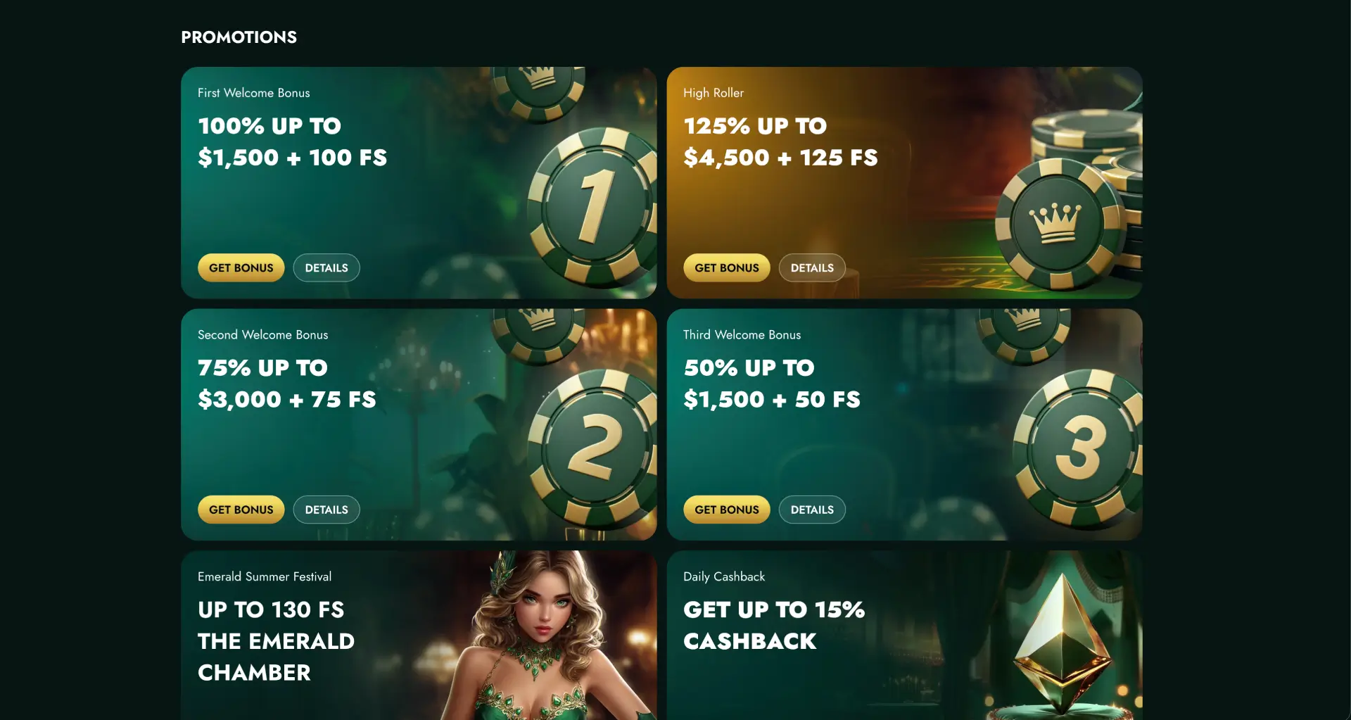 CrownGreen Casino screenshot - promotions